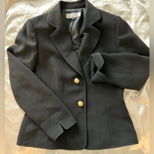 Tahari Black Women's Tailored Blazer with Gold Buttons